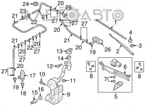 Windscreen wiper linkage with motor for VW Passat b8 16-19 USA broken connector