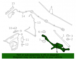 Windscreen wiper trapezoid with motor BMW 5 G30 17-23