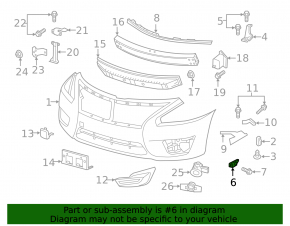 Front bumper mount right wing Nissan Altima 13-15 prerest white