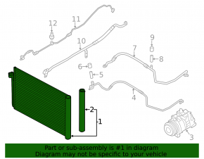 Air conditioning condenser radiator BMW 5 F10 12-16 2.0T