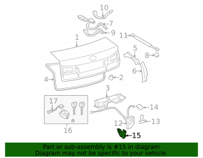 Lexus ES350 07-12 trunk lid latch hook