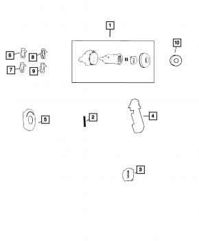 Front Left Lock Cylinder Dodge Challenger 09-23