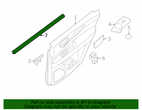 Inner rear right glass seal Infiniti JX35 QX60 13-20