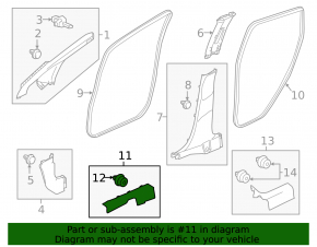 Door sill trim front right Honda HR-V 16-22 black