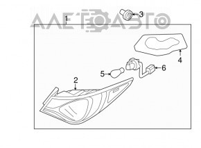 Light outer wing right Hyundai Sonata 11-15 hybrid