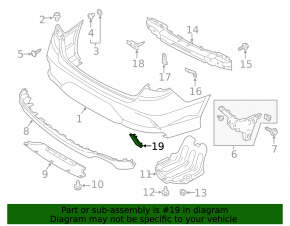 Reflector rear left Hyundai Sonata 18-19