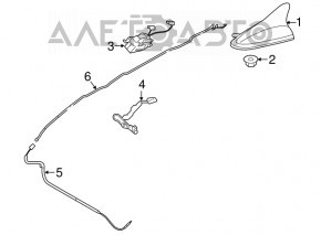 Antenna Hyundai Sonata 15-17 fin, without wire