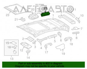 Ceiling light rear right Mercedes GLC 16-22 without panorama, beige