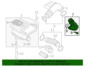 Air duct VW Jetta 11-18 USA 1.4T to manifold