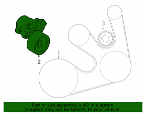 Nissan Rogue 22-24 1.5T U.S.-built drive belt tensioner pulley, type 2