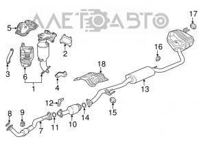 Exhaust manifold with catalytic converter Honda CRV 17-19 2.4