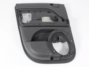 Door trim card rear left Jeep Compass 11-16 black with black insert plastic, armrest black plastic, scratches, abrasions