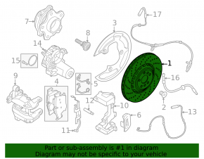 Rear left brake disc BMW X3 G45 24-25 345/24mm