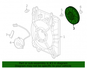 Cooling fan impeller right Honda CRV 17-19 2.4