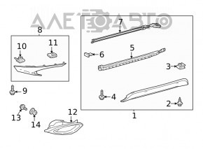 Rear bumper lip left Lexus RX350 20-22 structure
