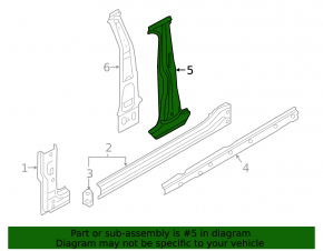 Body pillar central left VW Golf 15-21 dent, sawed off