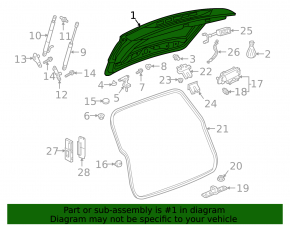 Bare trunk door with glass VW Tiguan 18- white LC9A, bumps, scratches on glass
