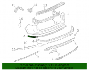 Rear bumper molding left VW Tiguan 19-24 black