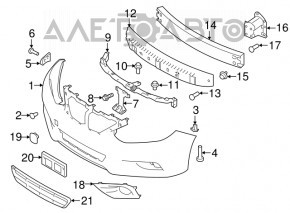 Front bumper reinforcement fang right Nissan Maxima A36 16-23