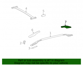 Roof rail cover rear left Lexus RX350 RX450h 10-15