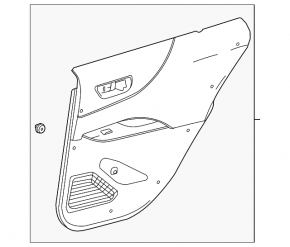 Door trim panel rear right Toyota Venza 21-22 LE, XLE black, leather, black, leather, dark gray trim, with handle