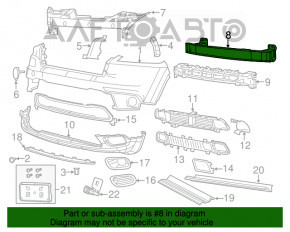 Jeep Cherokee KL 14-18 front bumper reinforcement metal, for hook, for radar