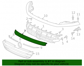 Grill molding upper Honda Insight 19-22 chrome