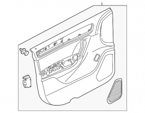 Door trim card front left VW Touareg 11-14 leather beige