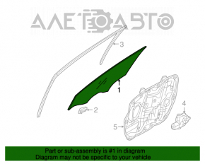 Front right door glass Hyundai Azera 12-17