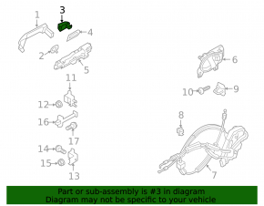 Plug outer handle rear right Nissan Versa Note 13-19