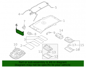 Left visor for Kia Sorento 21-24 HEV, PHEV, gray, without panoramic view