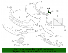 Rear bumper bracket left Hyundai Elantra AD 17-20 metal