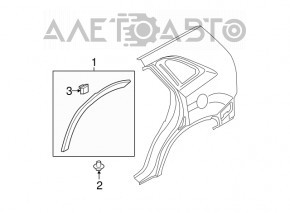 Rear right fender arch trim Kia Sorento 11-15
