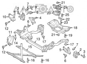 Engine mount protection right Porsche Macan 17-20 2.0T