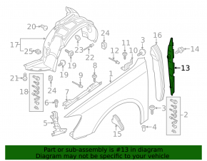 Seal wing door-wing left Audi A3 8V 15-20