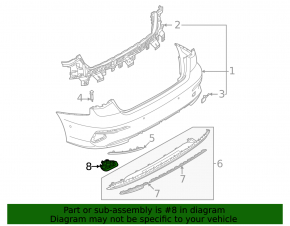 Right rear bumper grille Audi A3 22-24 black