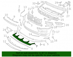 Front bumper lower bracket Porsche Macan 18-21 black