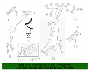 Front right ceiling handle Ford Explorer 11-15 black