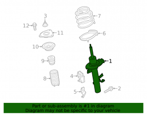 Front left shock absorber for Ford Escape MK3 16-19, straight cup, rusty