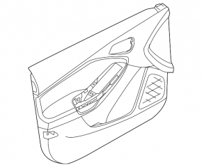 Front right door trim panel for Ford Focus mk3 11-18, grey with black insert