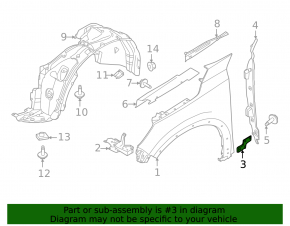 Front left lower fender bracket for Nissan Pathfinder 22-25