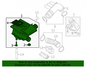 Air filter housing Audi Q3 8U 15-18 1.4T