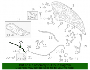 Bonnet Lock Release Cable Front Audi A6 C7 12-18