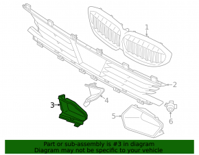 Front bumper air duct trim, left, BMW 3 G20 23-25