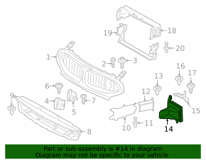 Right auxiliary radiator air duct BMW 8 G15 G16 20-25 B58, N63