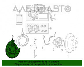 Rear right brake disc cover Jeep Compass 11-12 for 262mm