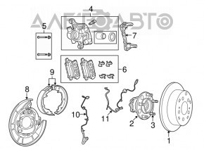 Rear right brake disc cover Jeep Compass 11-12 for 262mm