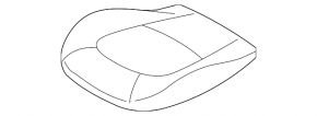 Mini Cooper Countryman R60 10-16 driver's seat cushion upholstery, black leather, perforated, heated, wrinkled