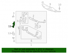 Left radiator deflector for Toyota Camry v50 12-14 usa LE XLE