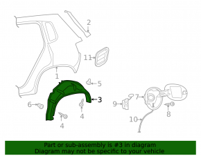 Rear right mudguard VW Tiguan 09-17